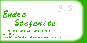 endre stefanits business card